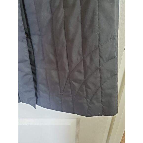 BCBGMAXAZRIA Long Black Quilted Midweight Minimalist Coat Jacket, Women's Medium - Picture 9 of 14